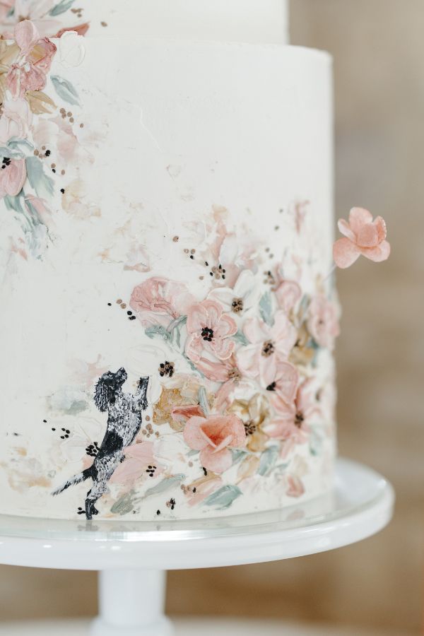 Architectural Wedding Cake Coombe Lodge Jodie Hurd Photography