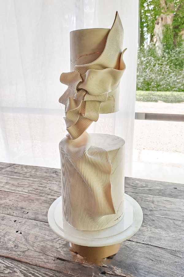 Drape Wedding Cake Dewsall Court - Perfect Cakes Co