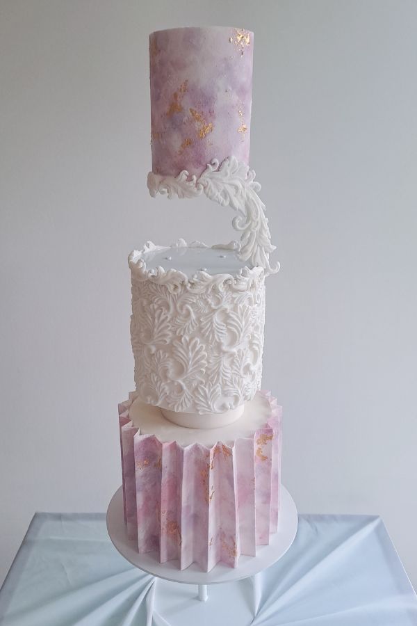 Drape Wedding Cake, Ombersley Court - Perfect Cakes Co
